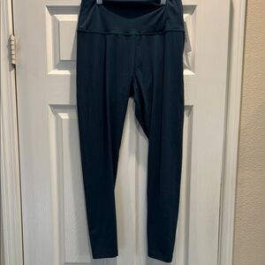Blue Full-Length Stretch Leggings